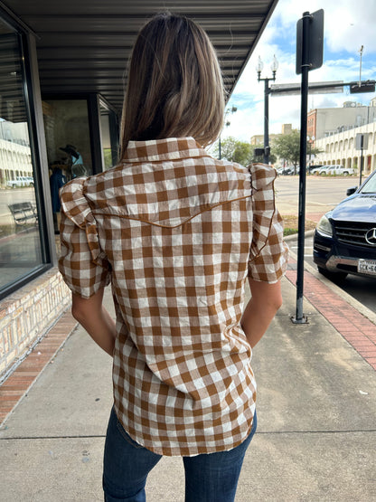 Nueces Shirt - Brown Gingham