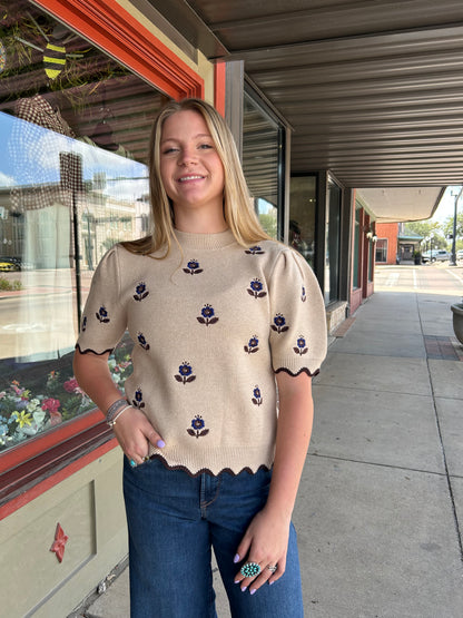 Blue Flower Top