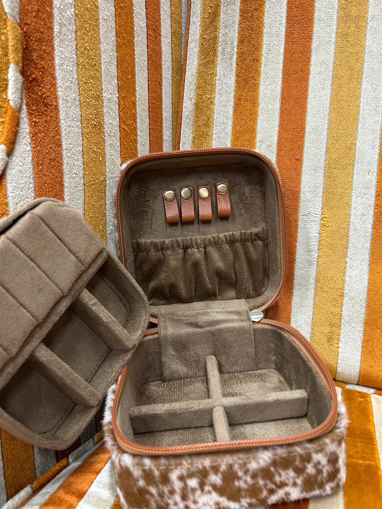 Square Cowhide Jewelry Box