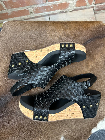 Black Woven - Carley Wedge