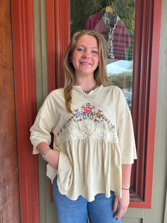 Cross Stitch Babydoll Top