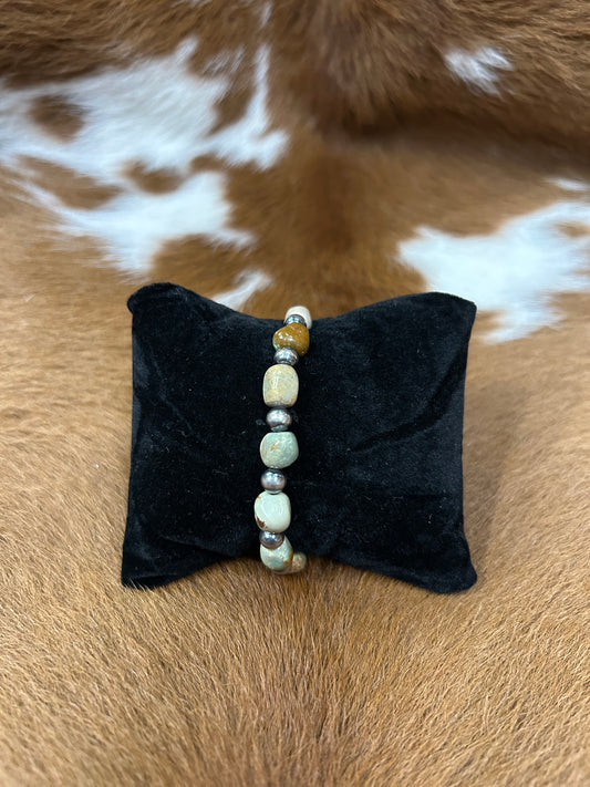 Chunky Green Turq Bracelet