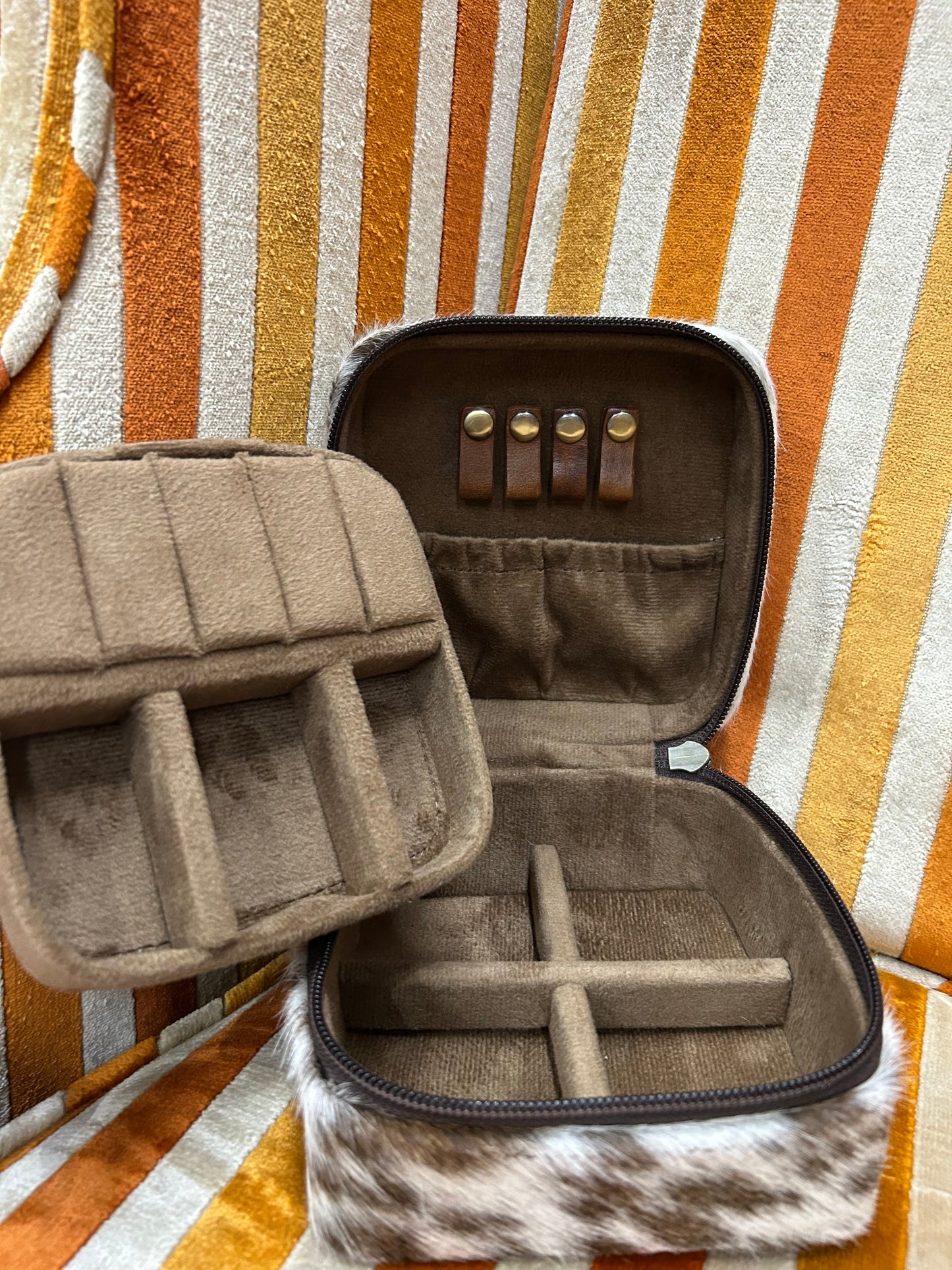 Square Cowhide Jewelry Box