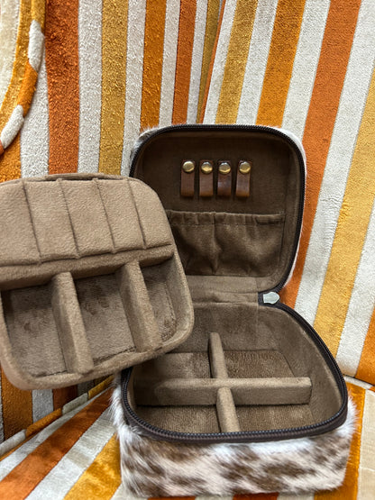 Square Cowhide Jewelry Box