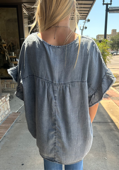 Flowy Denim Top