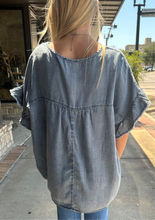 Load image into Gallery viewer, Flowy Denim Top