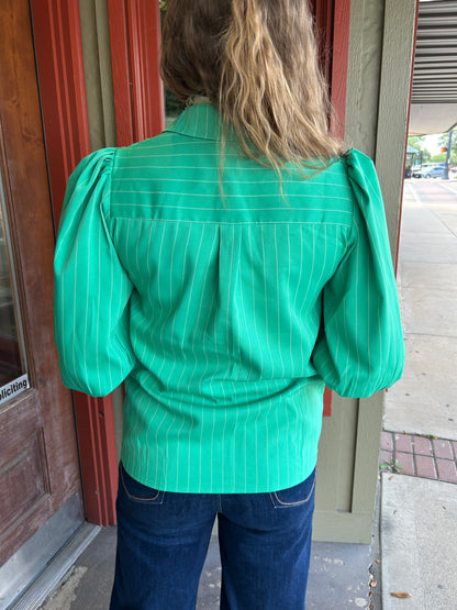 Morgan Shirt - Green Pinstripe