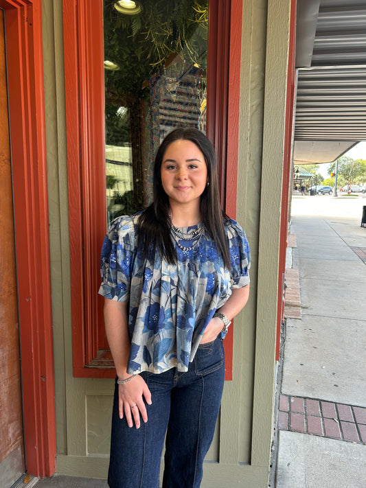 Midnight Blooms Top