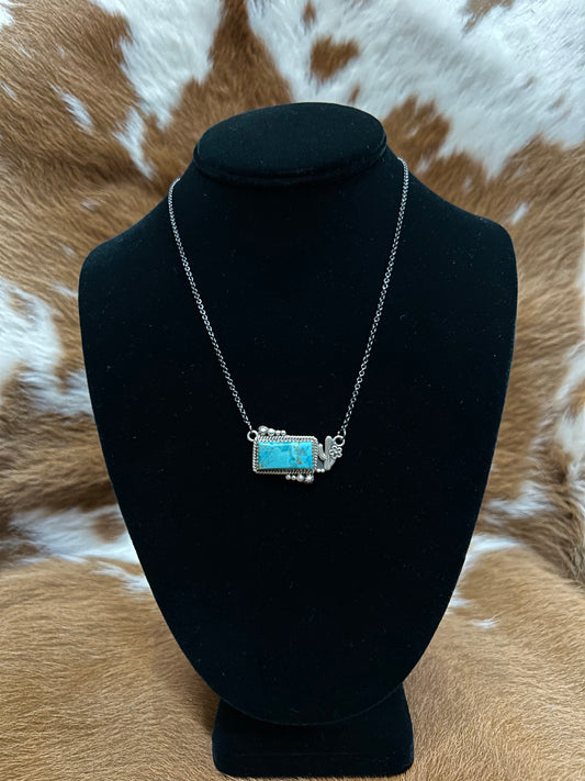 Bar Necklace W/ Cactus -Kingman