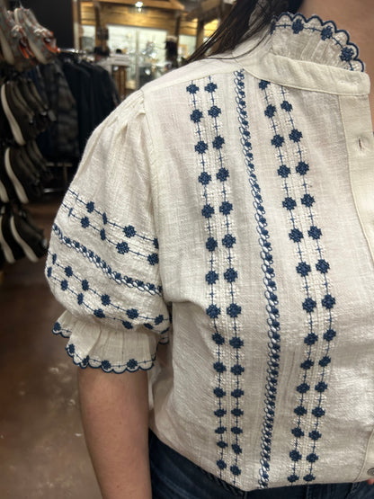 Rows Of Emboridery Top