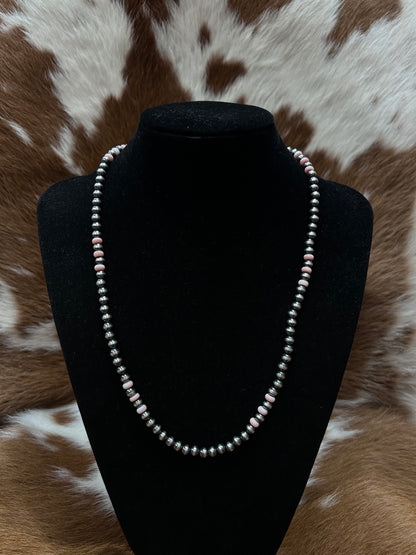 6mm Pink Conch Navajo Necklace