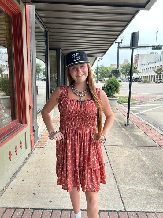 Cattle Brand Flutter Dress