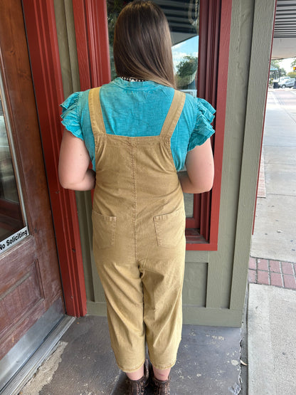 Flower Child Overall - Camel