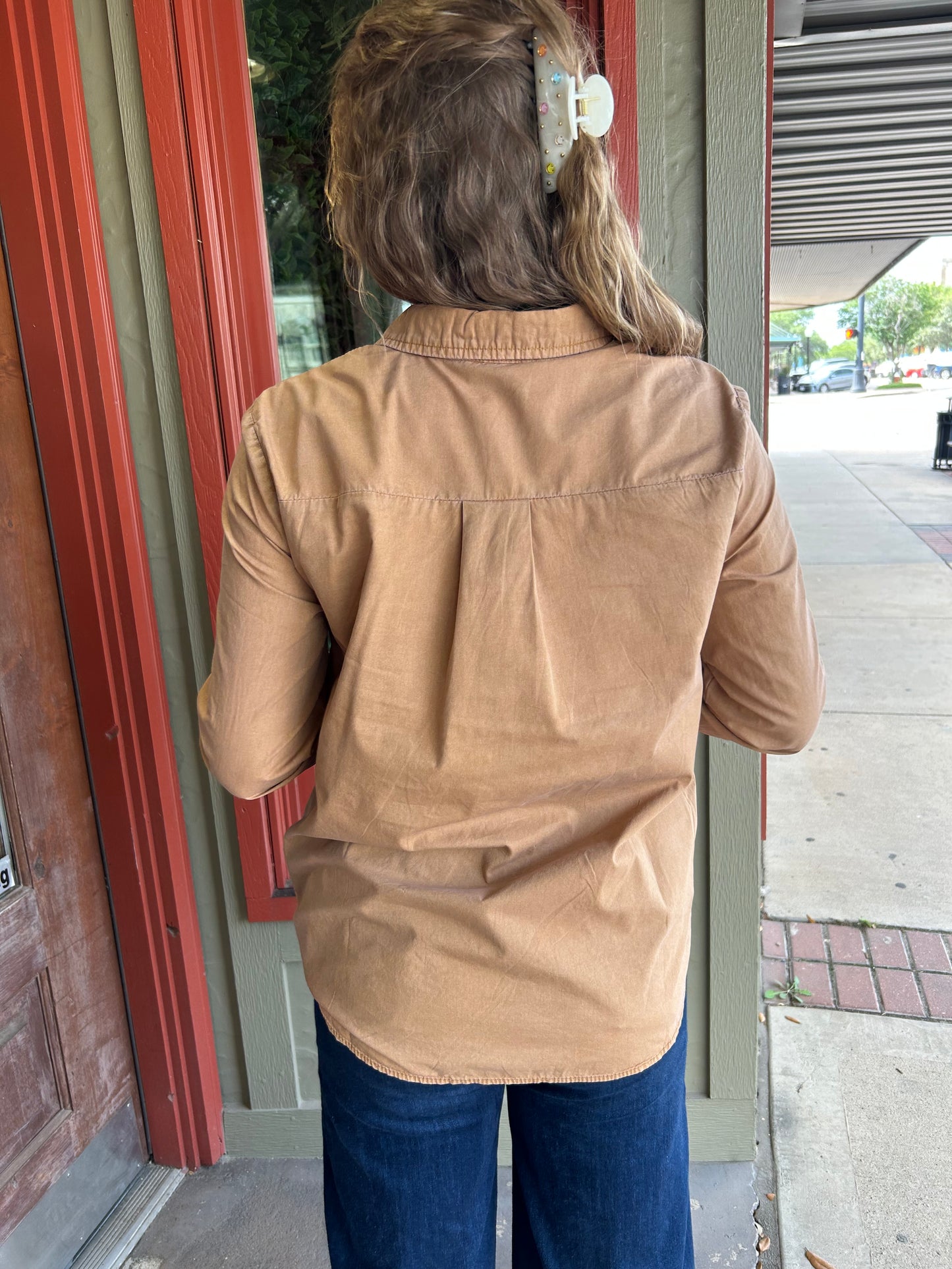 Camel Button Down