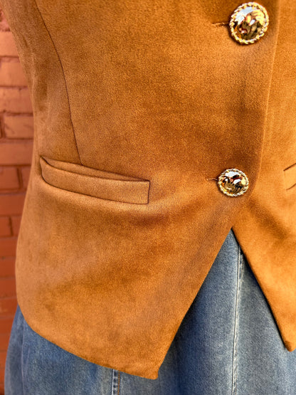 Camel Suede Vest