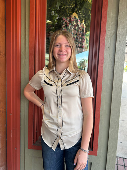 Satin Pecos Shirt - Cream