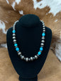 Navajo Pearls W/ 5 Turq Stones