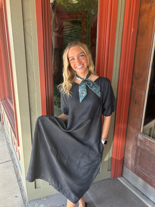 Denim Tiered Dress