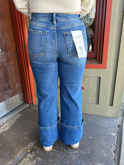 Captain Button Cuff Crop  Jean