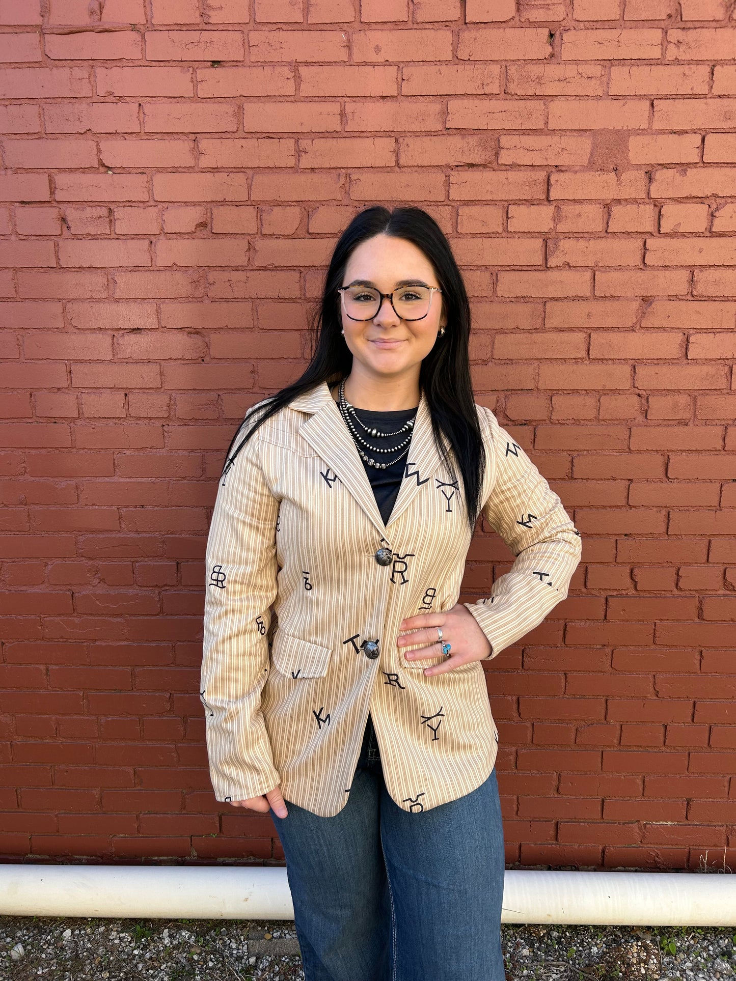 Branded Stripe Blazer