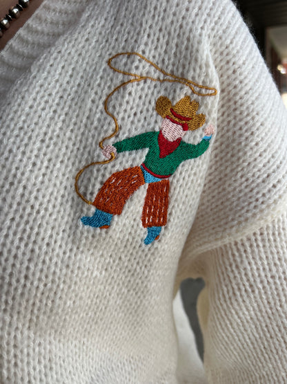 Roping Cowboy Cardi