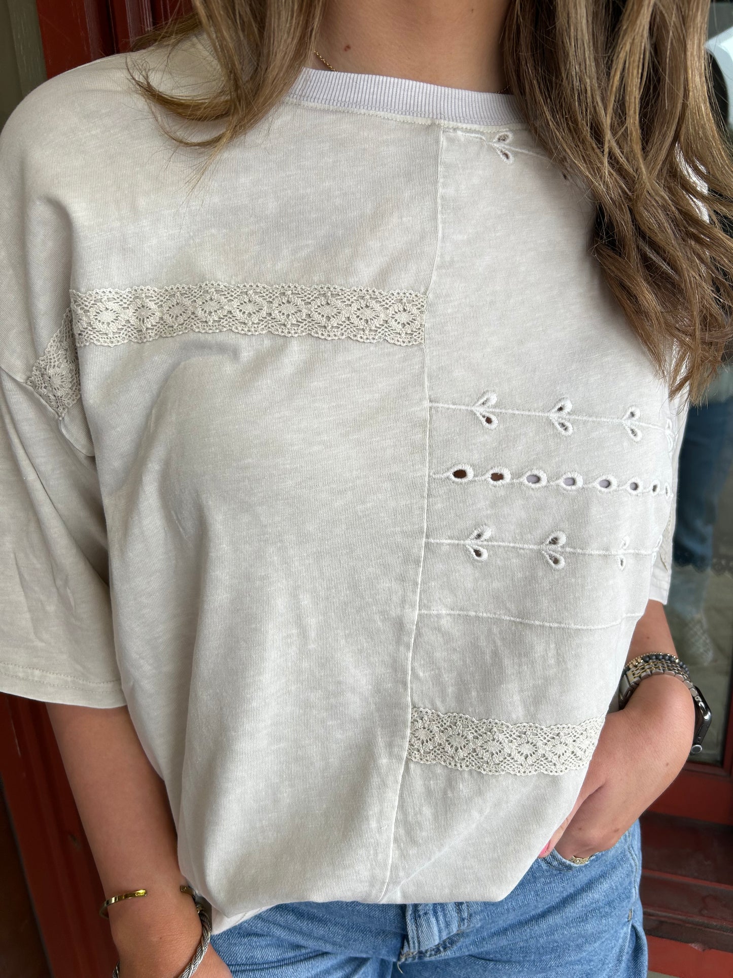 Eyelet Oversized Tee