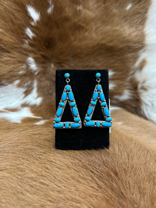 Turquoise Triangle Earrings