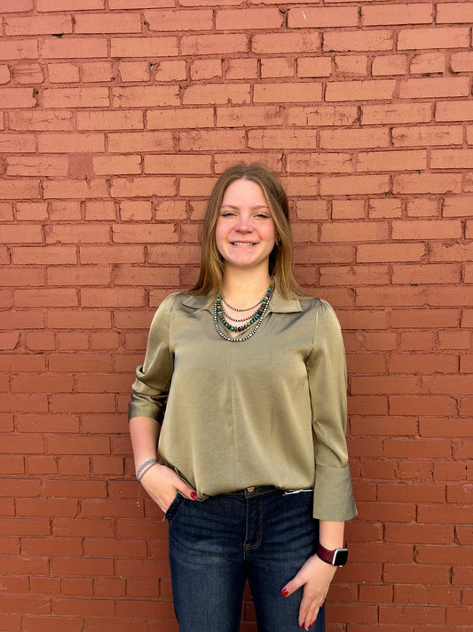 Keep It Classy Top - Olive