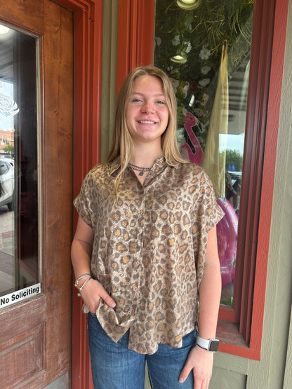 Iced Latte Leopard Top