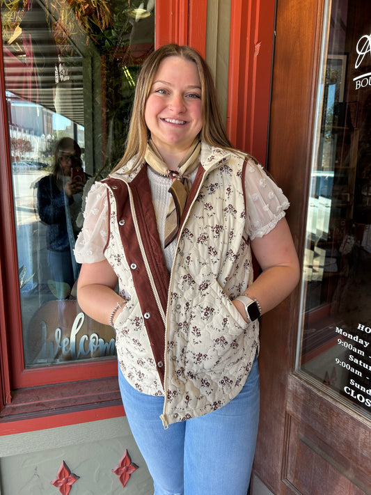 Ditsy Flower Quilted Vest