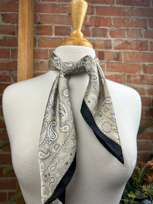 Tan & Black Paisley Wild Rag
