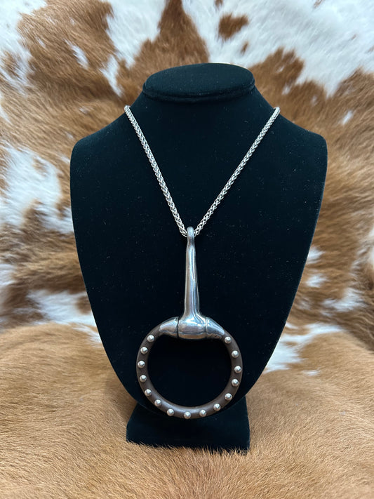 Brown Dot Pony Bit Necklace