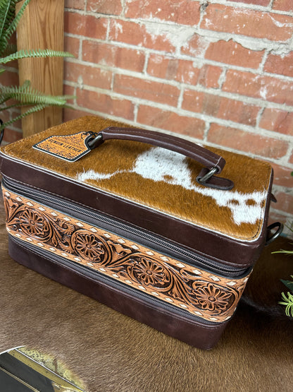 2 Layer Cowhide & Tooled Jewelry Box