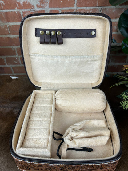 Bootstitch & Tooled Jewelty Box - Chocolate