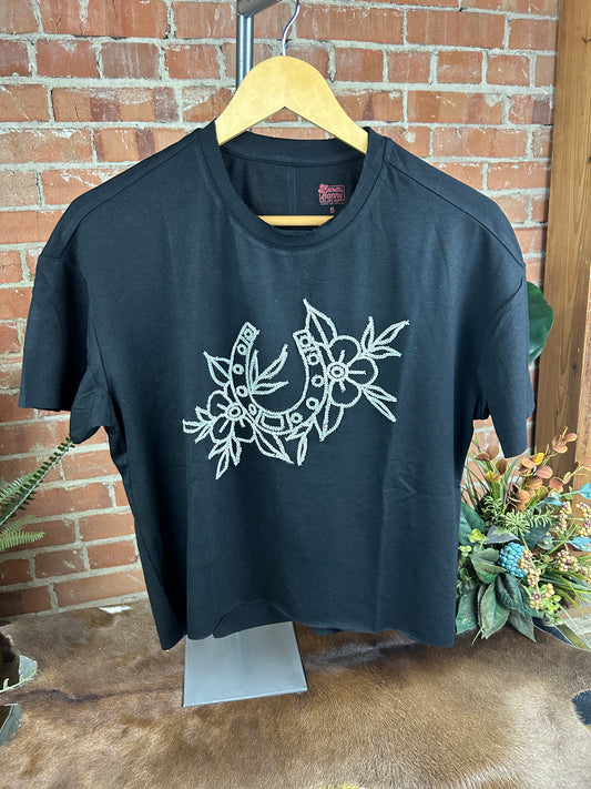 Floral Horseshoe Tee