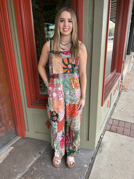 Patchwork Market Overalls