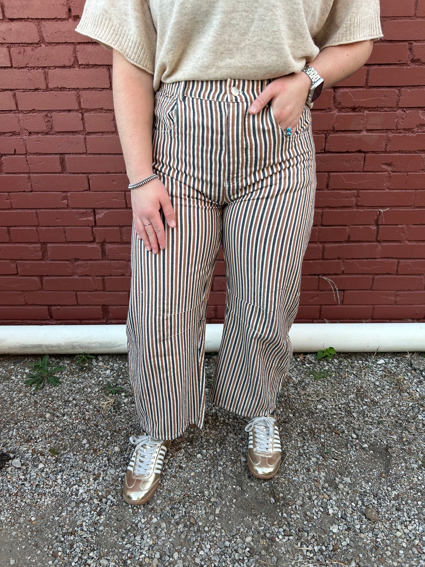 Burnt Sienna Barrel Jean