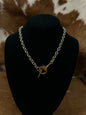 Petite 1/2 Snaffle Gold W/ Bar Necklace