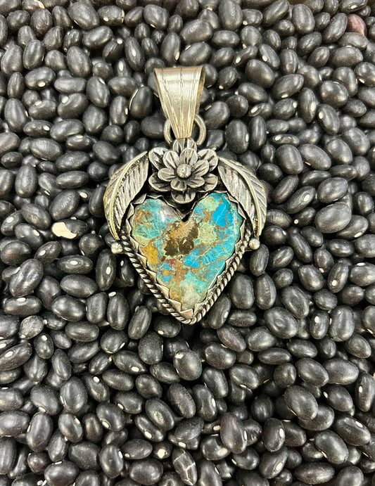 Turquoise Heart Inlay Pendant