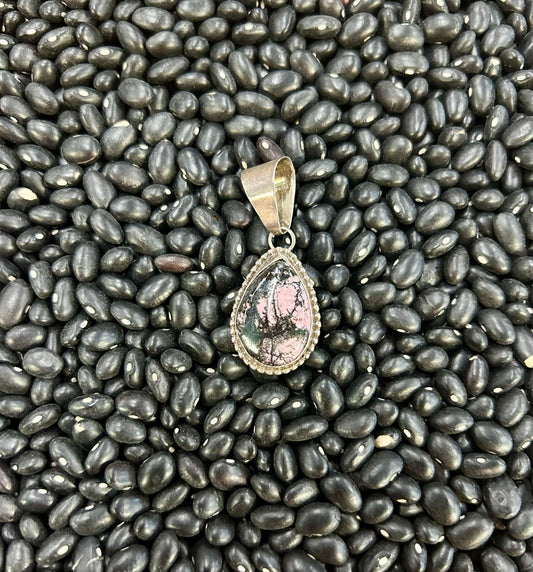Pink & Black Stone Pendant
