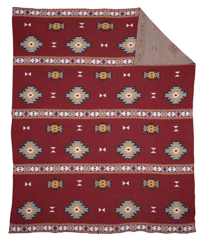 Paint Flower Meadow Throw - red