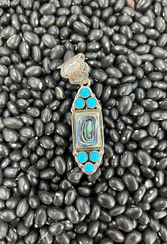 Abaloney Shell & Turquoise Pendent
