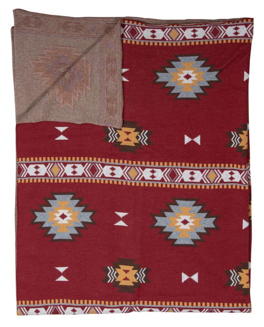 Paint Flower Meadow Throw - red