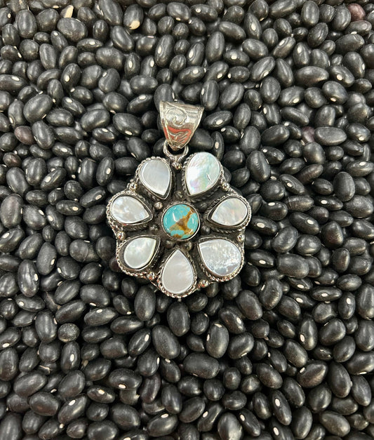 Pearl & Turquoise Cluster Pendant