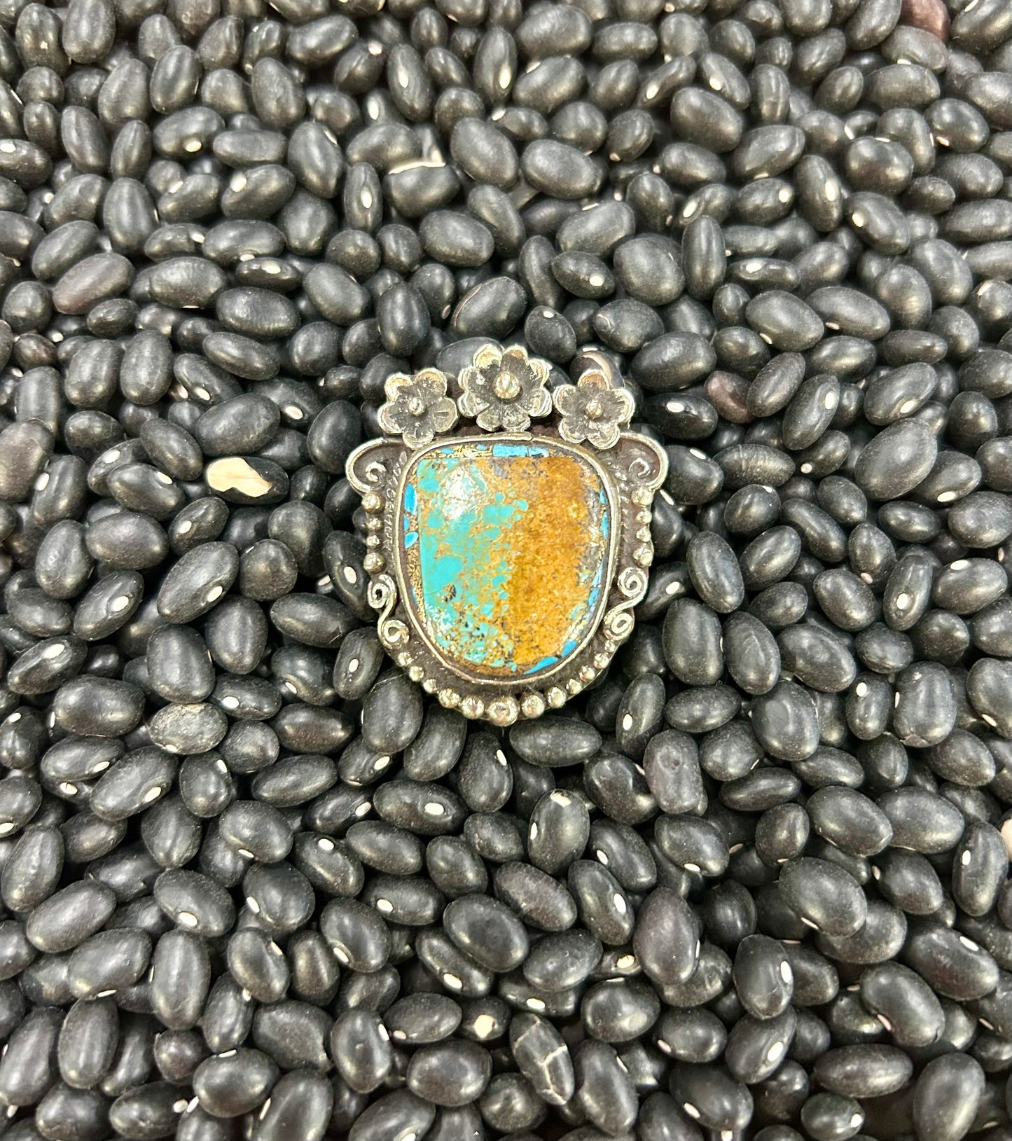 Turquoise & Flowers Pendant