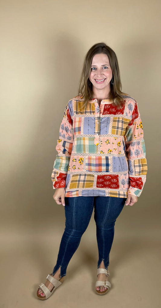 Patchwork Patterned Top