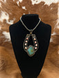 Pink W/ Turq Horseshoe Pendant