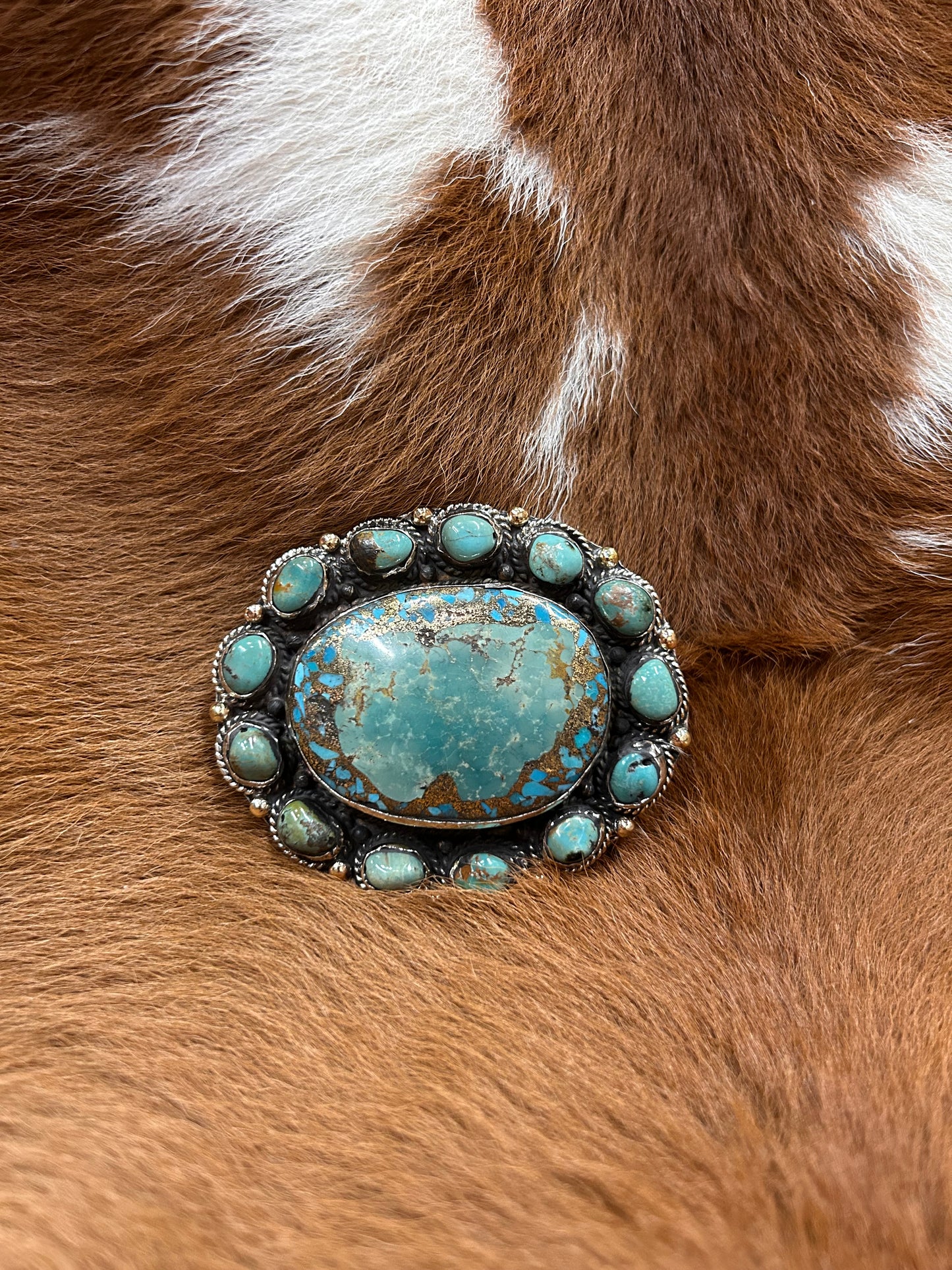 Turq & Pyrite Buckle