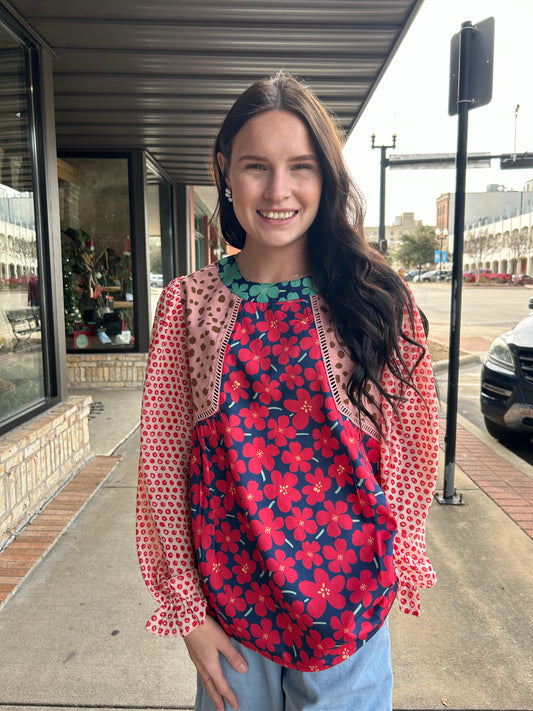 Festive Floral Top