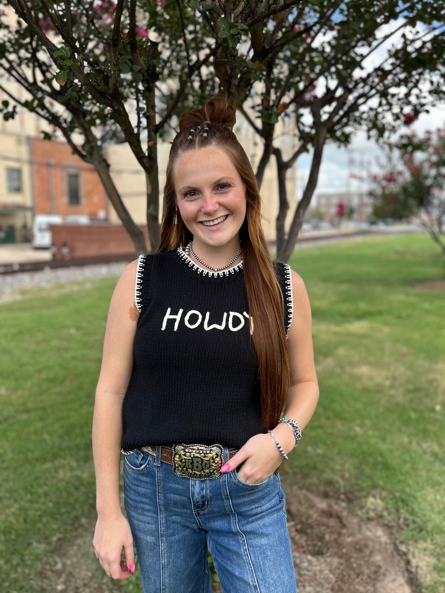 Black Howdy Sweater Vest